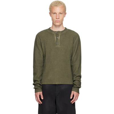 424 — Khaki Long-Sleeve Thermal Jersey Henley