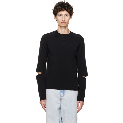 Marine Serre — Black Moon Logo Knit Slit Sweater