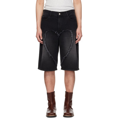 Carne Bollente — SSENSE Exclusive Black Love Denim Shorts
