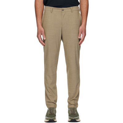 BOSS — BOSS Beige Washable Slim-Fit Wool Blend Trousers