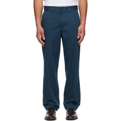 BOSS — BOSS Navy Straight-Fit Cotton-Blend Twill Trousers