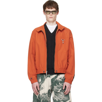 Reese Cooper — Reese Cooper Orange Nylon Cinched Harrington Jacket