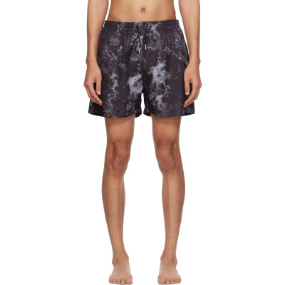 Stockholm (Surfboard) Club — Black Embroidered-Logo Swim Shorts
