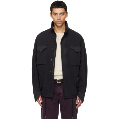 TONYWACK — Black Garment Dyed Cotton Field Jacket