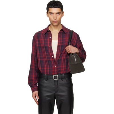 TONYWACK — TONYWACK Red Washed Cotton Blend Check Shirt