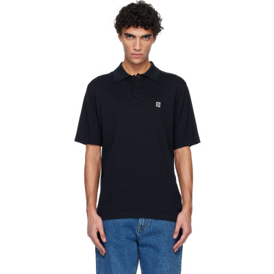 Balmain — Navy Embroidered Cotton Polo
