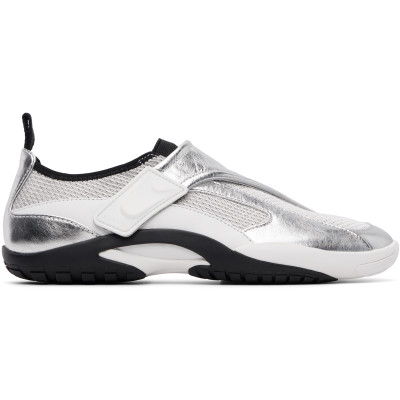 Lanvin — Silver LNV1 Crinkled Metallic Leather Sneakers