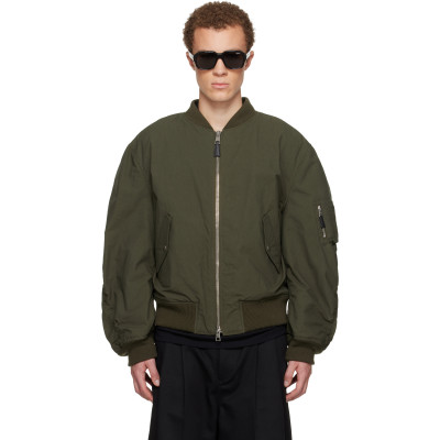 Givenchy — Green Couture Seam Bomber Jacket