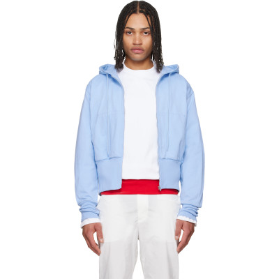 LII — LII Blue Wide Band Zip-Up Hoodie