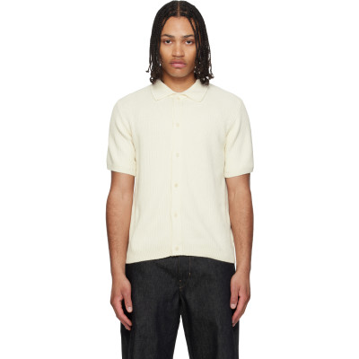 Merz b. Schwanen — Off-White 1961 Ribbed Cotton Knit Shirt