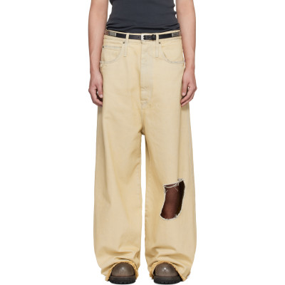 LU'U DAN — LU'U DAN Off-White Dumpster Denim Jeans