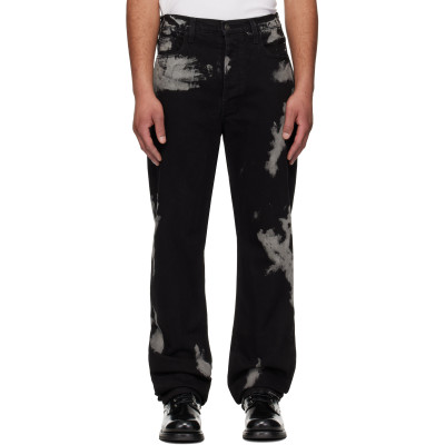 ALEXANDER DIGENOVA — ALEXANDER DIGENOVA Black Bleach Straight Leg Jeans