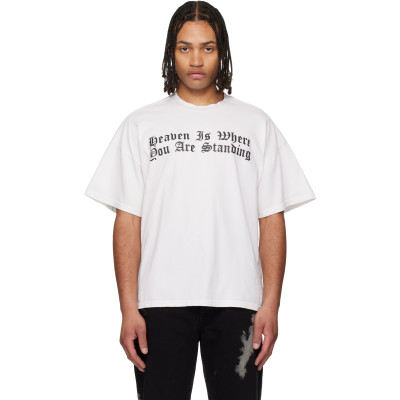 ALEXANDER DIGENOVA — ALEXANDER DIGENOVA Off-White 'Heaven is Where' T-shirt