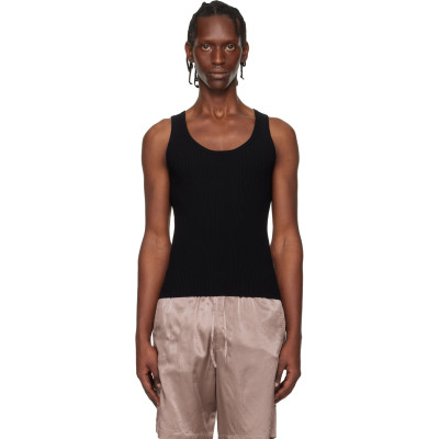 Dries Van Noten — Black Rib Knit Tank Top