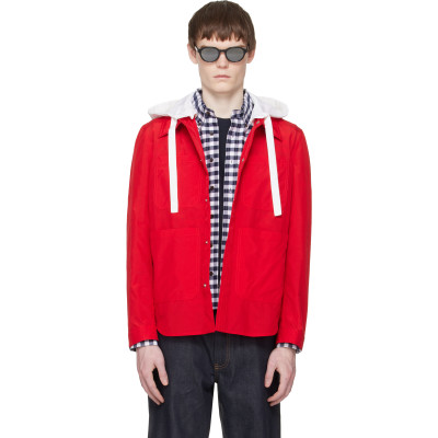 Thom Browne — Red Utility Patch Pocket Jacket