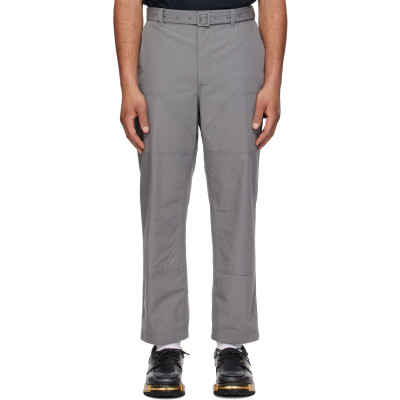 Thom Browne — Gray Cotton Suiting Carpenter Trousers