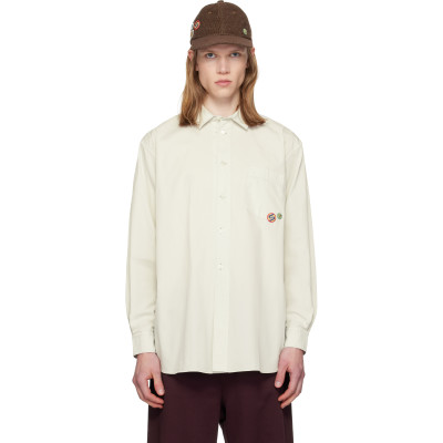 Silas — Silas Off-White Overdyed Poplin Shirt