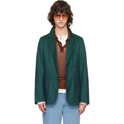 Sanderlak — Sanderlak Green Single-Breasted Blazer