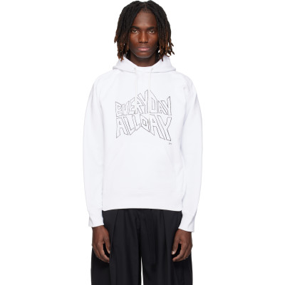 Sacai — White 'geoff sacai' Print Hoodie