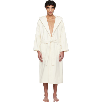 Tekla — Off-White Terry Hooded Bathrobe