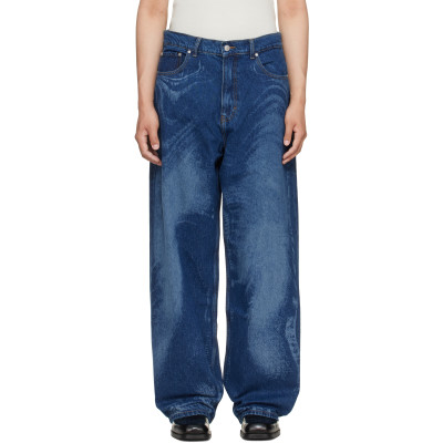 CAMPERLAB — CAMPERLAB Blue Distorted Laser Loose Fit Jeans