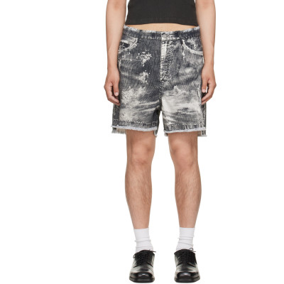 CAMPERLAB — CAMPERLAB Black Corduroy Print Cutoff Shorts