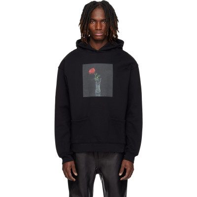 ERNEST W. BAKER — Black Rose Print Hoodie