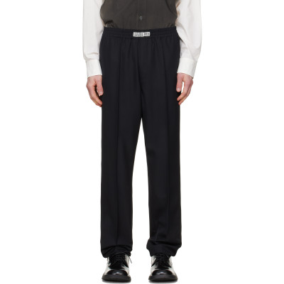 LGN Louis Gabriel Nouchi — Black Wool Jogging Track Pants