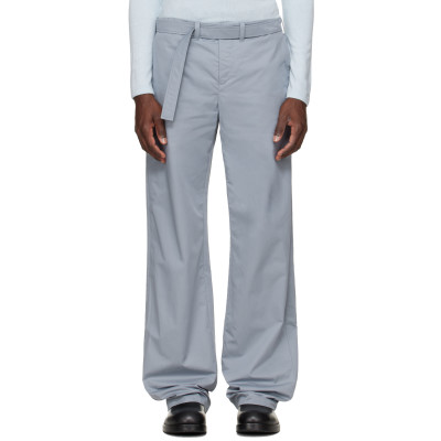 Rier — Blue Cotton Utility Trousers