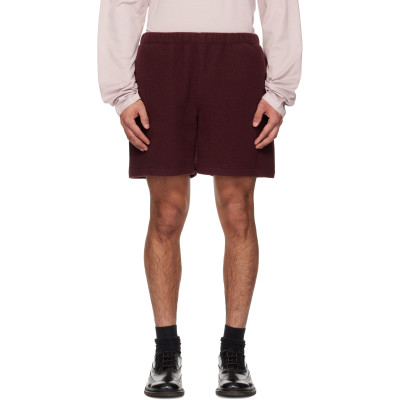 Rier — SSENSE Exclusive Burgundy Fleece Shorts