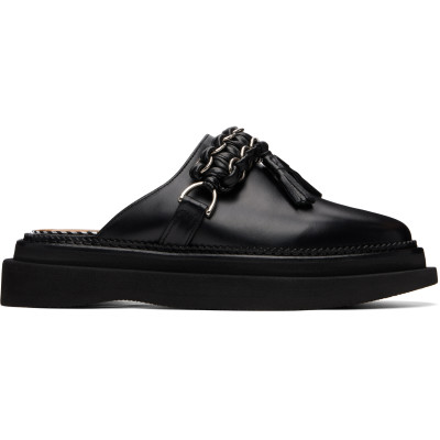 Toga Virilis — Black Hard Leather Slip-on Loafers