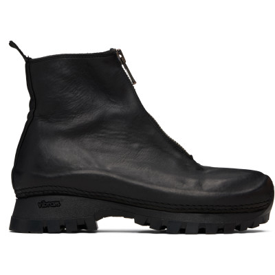 Guidi — Black VS01 Leather Front Zip Ankle Boots