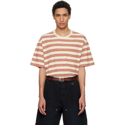 WOOYOUNGMI — Beige & Red Stripe T-shirt
