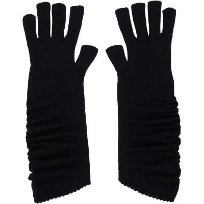 HOMME PLISSÉ ISSEY MIYAKE — Black Cashmere Winter Gear Gloves