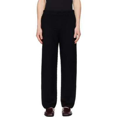 HOMME PLISSÉ ISSEY MIYAKE — Black Rustic Knit Sweatpants