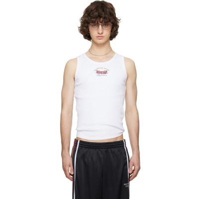 Martine Rose — White Embroidered-Logo Tank Top