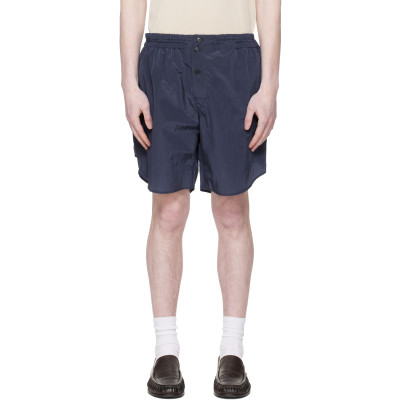 Hed Mayner — Navy Curved Shorts