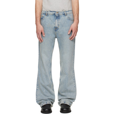 Second/Layer — Blue Stone Wash Filmore Slim Boot Cut Jeans