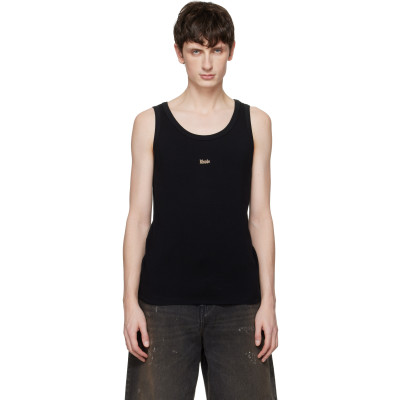 Rhude — Black Logo Ribbed Tank Top