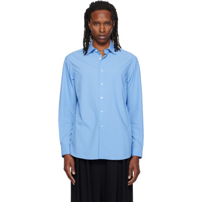 Soshiotsuki — SOSHIOTSUKI Blue Bias Cut Oxford Dress Shirt