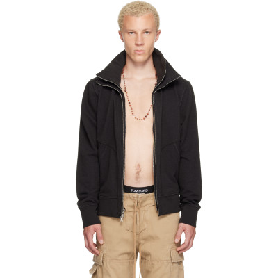 Raimundo Langlois — Raimundo Langlois Black Layered Full Zip Sweater