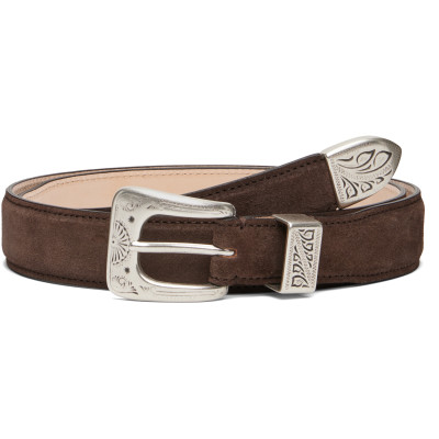 Drake's — Drake's Brown Suede Western Belt