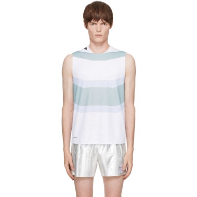 SOAR Running — Soar Running White & Blue Singlet Running Top