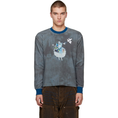 KidSuper — KidSuper Gray 'Puppet Master' Thermal Sweatshirt