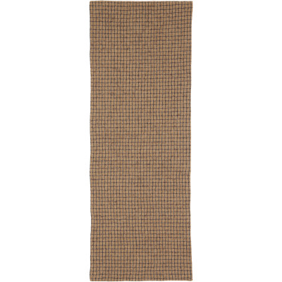 CAWLEY — Cawley Brown Check Cotton/Wool Twill Scarf