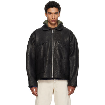 CAWLEY — Cawley Black Flying Leather Jacket
