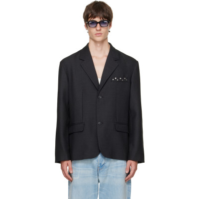 Bluemarble — BLUEMARBLE Black Two-Button Tailored Blazer
