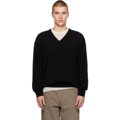 ssstein — ssstein Black Pure Cashmere V-Neck Sweater