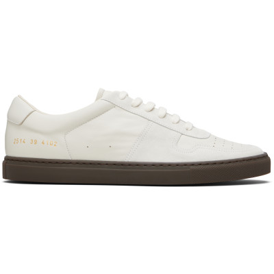 Common Projects Off-White BBall Slim Gum Brown Sole Sneakers