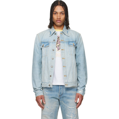 COÛT DE LA LIBERTÉ — COÛT DE LA LIBERTÉ Blue Johnny Vintage DBL Dip Denim Trucker Jacket